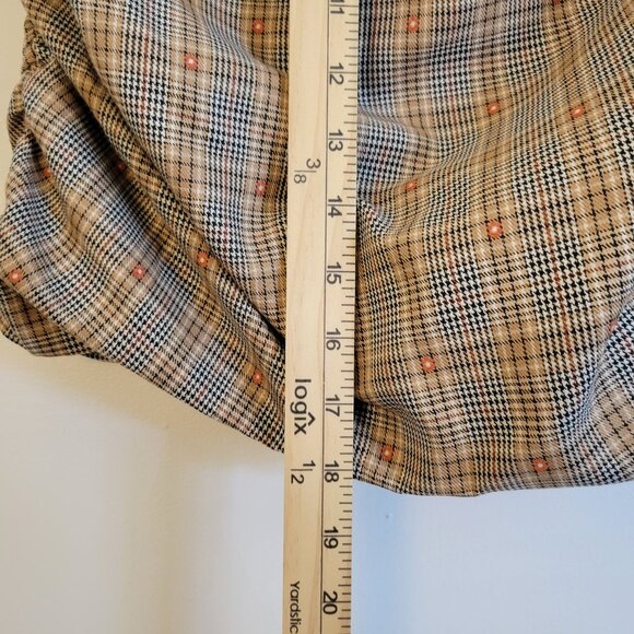 Tularosa Skirt Women Mini Stretch Ruched Plaid Brown Size Small - Picture 2 of 16